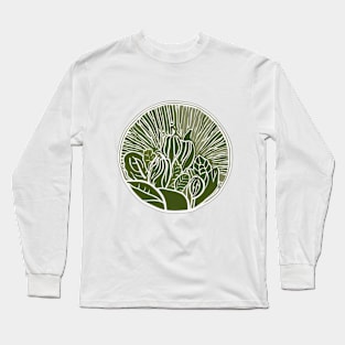 Vibrant Greenery Circle Nature Illustration No. 587 Long Sleeve T-Shirt